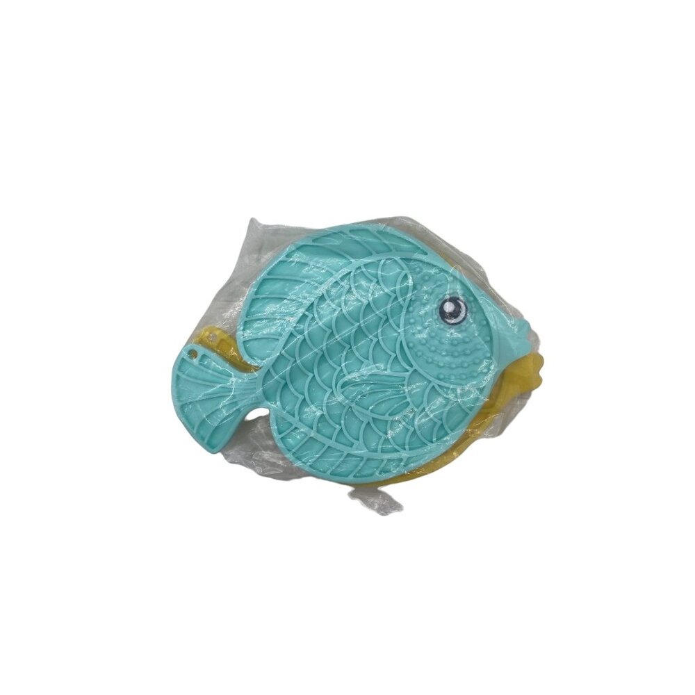 Fish Shaped Dog Licking Mat 2pcs Pet Food Mat Slow‎ Feeder Toy Yellow & Blue